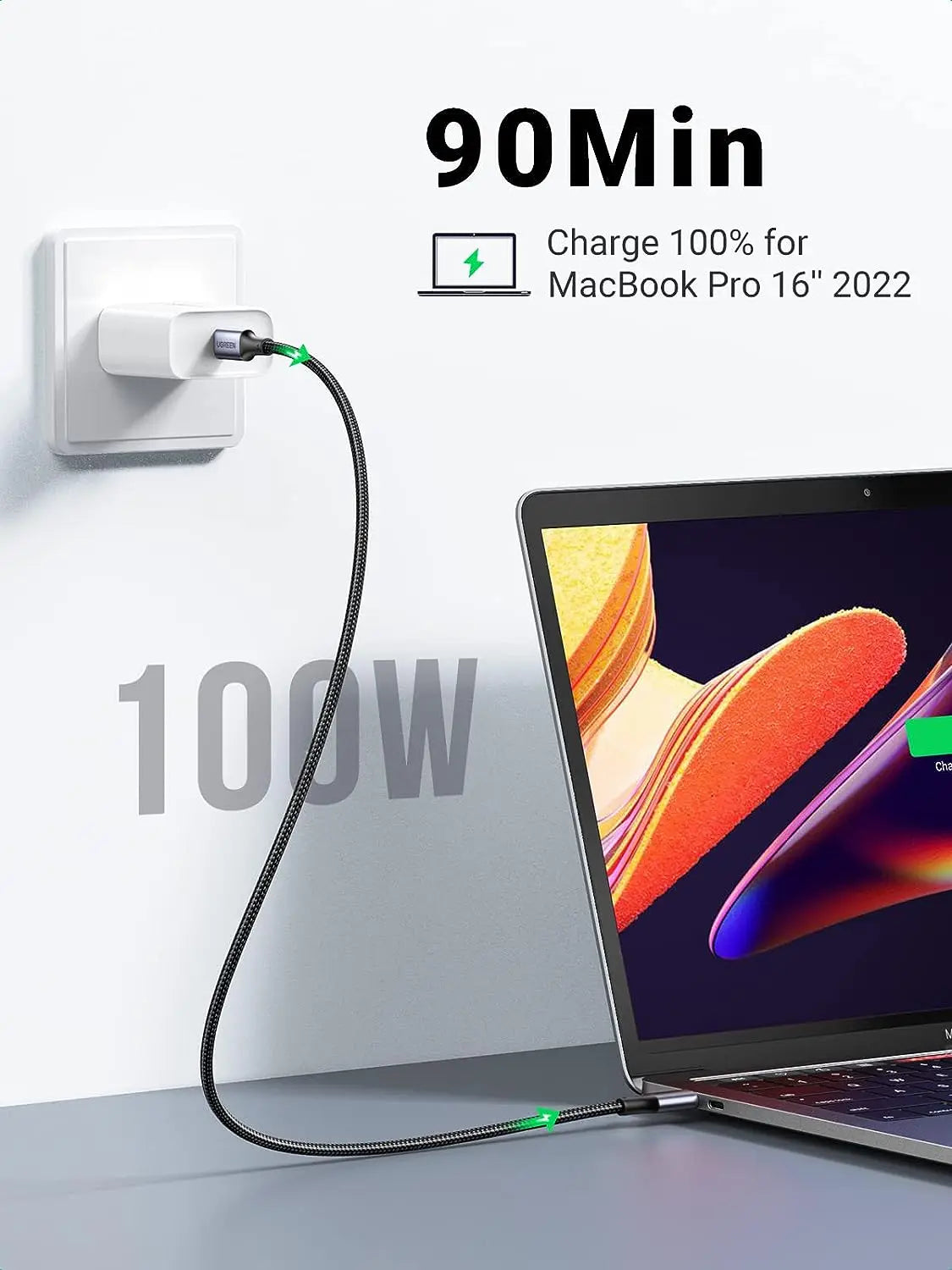 UGREEN USB-C Cable Aluminum Case with Braided 1m Black