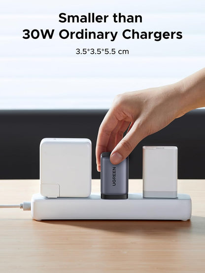UGREEN Nexode 35W USB C GaN Charger - 2 Ports Wall Silver