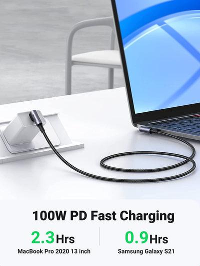 UGREEN 2M Angled USB-C Male to Male Cable Black