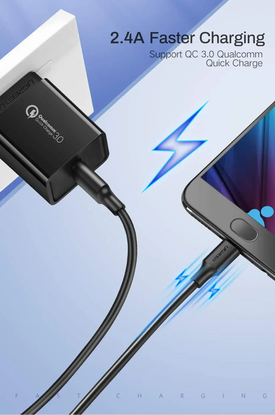 UGREEN 2M USB-A 2.0 to Micro USB Data Cable Black