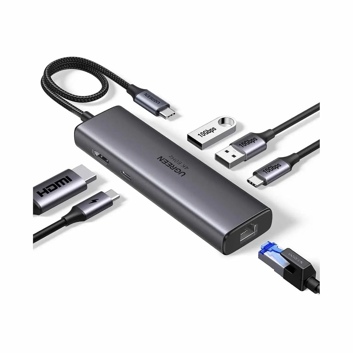 UGREEN 6-in-1 USB C Hub with Single 4K HDMI Silver