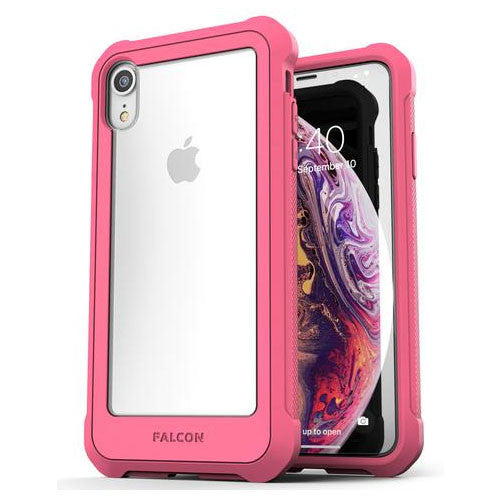 Encased Falcon Case and Tempered Glass Screen Guard iPhone XR - Pink/Clear