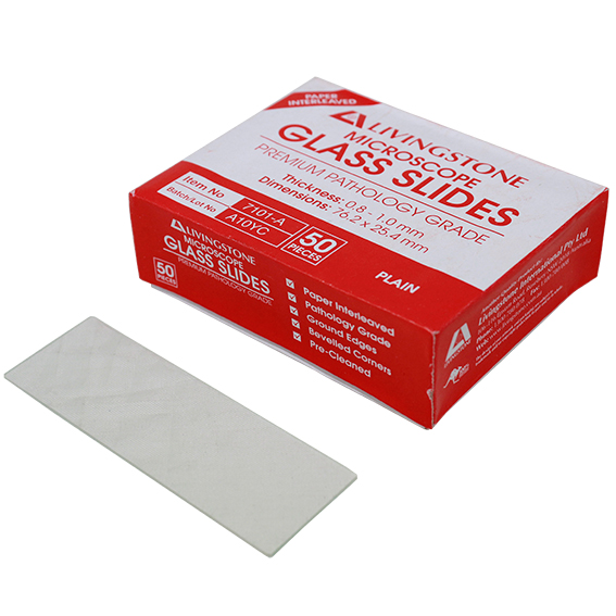 Livingstone Premium Microscope Glass Slide Plain 76.2 x 25.4mm 50/Pack - Clear x95