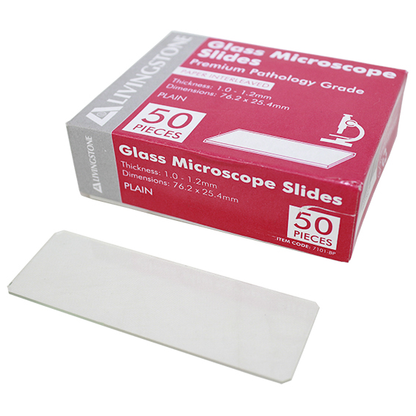 Livingstone Microscope Glass Slide Plain Thickness 1.0-1.2mm 76.2 x 25.4mm 50/Pack - Clear x125