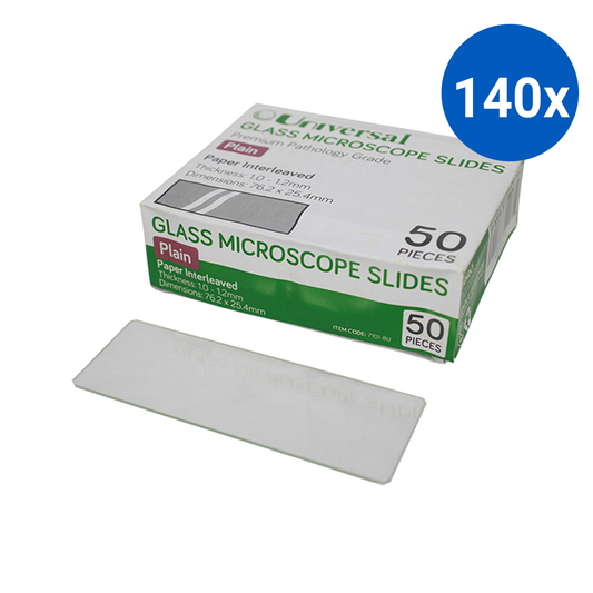 Universal Microscope Glass Slide Plain Thickness 1.0-1.2mm 76.2 x 25.4mm 50/Pack - Clear x140