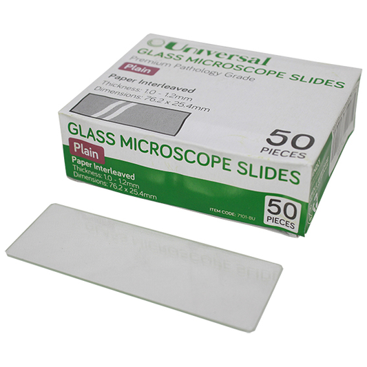 Universal Microscope Glass Slide Plain Thickness 1.0-1.2mm 76.2 x 25.4mm 50/Pack - Clear x140