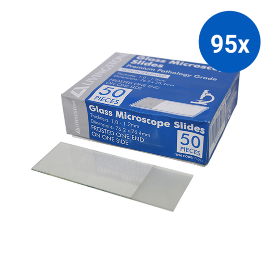 Liv Microscope Glass Slide Frosted 1 End 1 Side 1.0-1.2mm 76.2 x 25.4mm 50/Pack - White x95