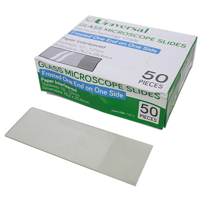 Universal Microscope Glass Slide Frosted One End One Side 1.0-1.2mm 76.2 x 25.4mm 50/Pack - White x95