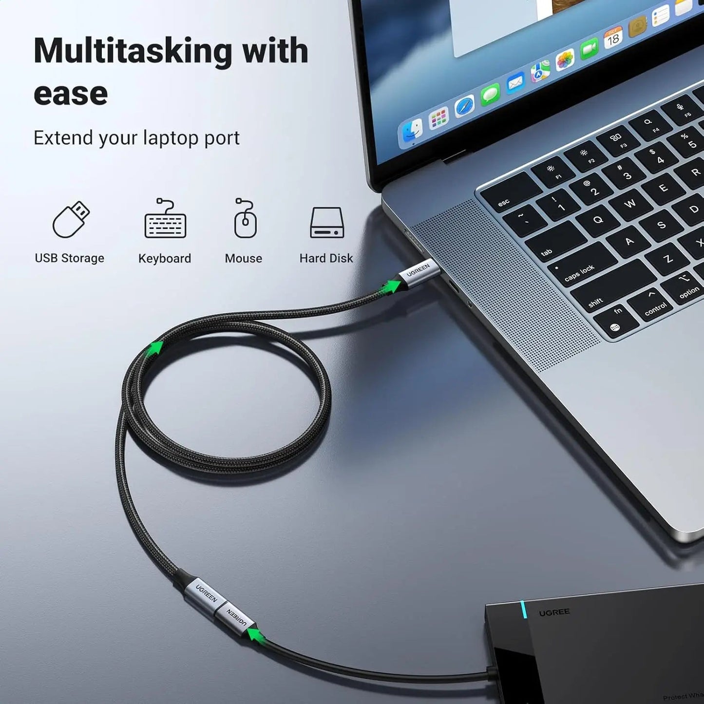 UGREEN 1M USB-C 3.2 Gen 2 MaleFemale Extension Cable