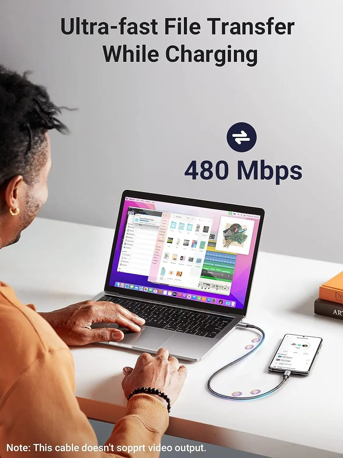UGREEN USB-C Cable Aluminum Case with Braided 1m Black
