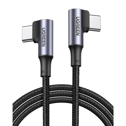 UGREEN Angle USB-C to Angle USB-C Braided 1m Black