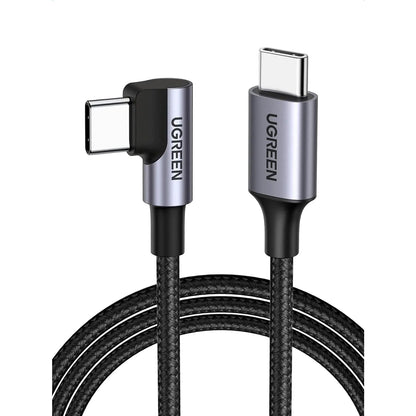 UGREEN Angle USB-C Male to USB-C Male 60W Braided 2m Black