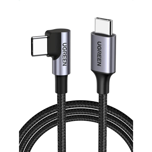 UGREEN Angle USB-C Male to USB-C Male 60W Braided 3m Black