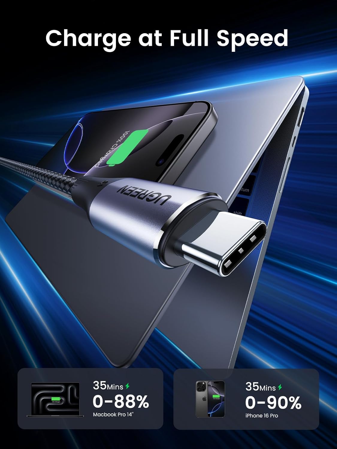 UGREEN USB 3.2 Gen 2 Cable Black 1m Black