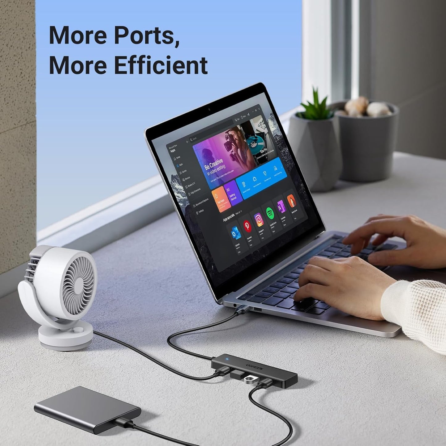 UGREEN 4 Port USB 3.0 Hub Black