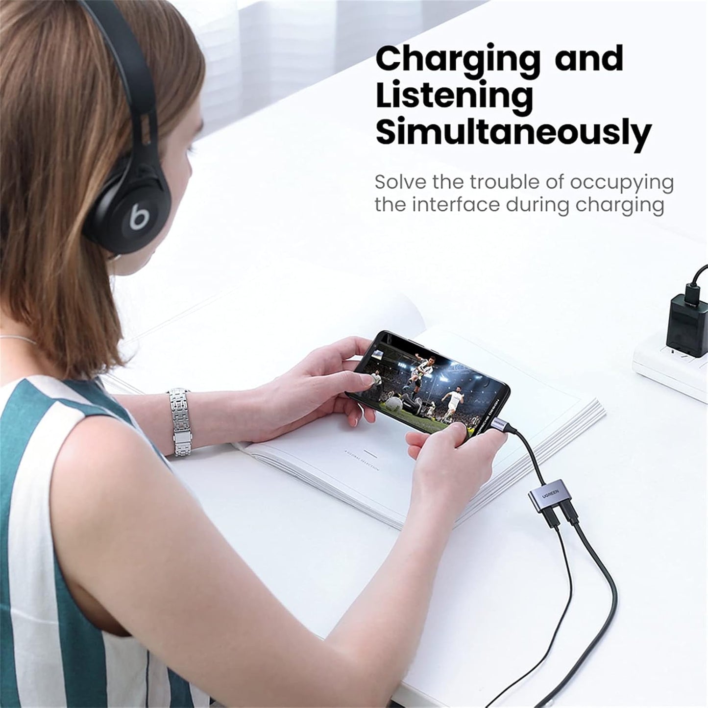 UGREEN USB-C to Dual USB-C Adapter Black