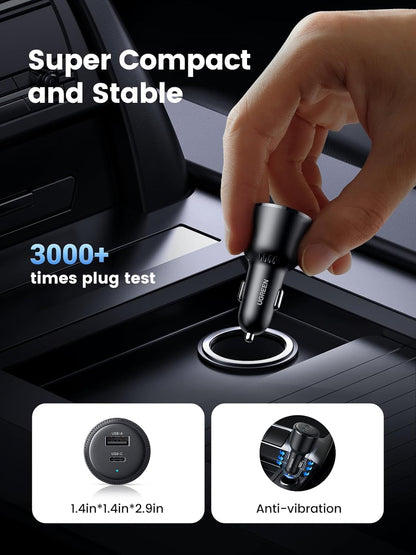 UGREEN 63W USB C and USB A Car Charger Black