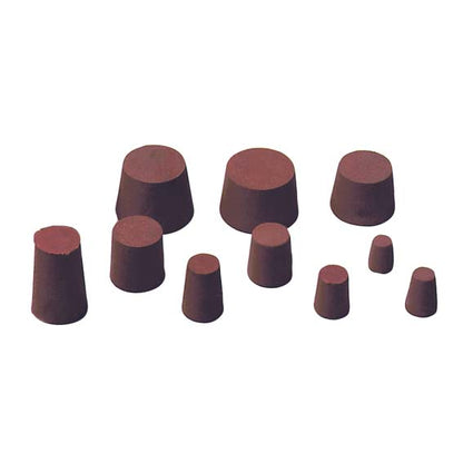 Solid Rubber Stopper 20mm Base x 26mm Top x 28mm Height 10/Pack - Brown x45