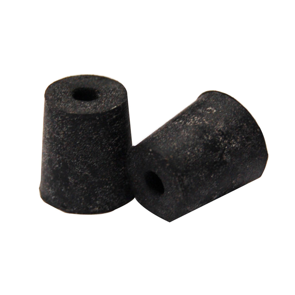 Rubber Stopper One Hole 12mm Base x 15mm Top x 18mm Height 10/Pack - Black x90