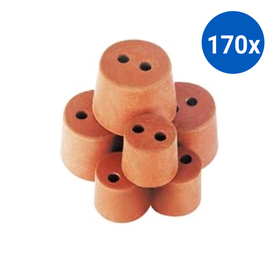 Livingstone Rubber Stopper Two Holes 35mm B x 43mm T x 43mm H - Brown x170