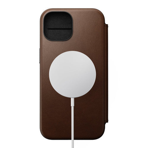 Nomad Modern Leather Folio Case iPhone 15 Pro - Brown