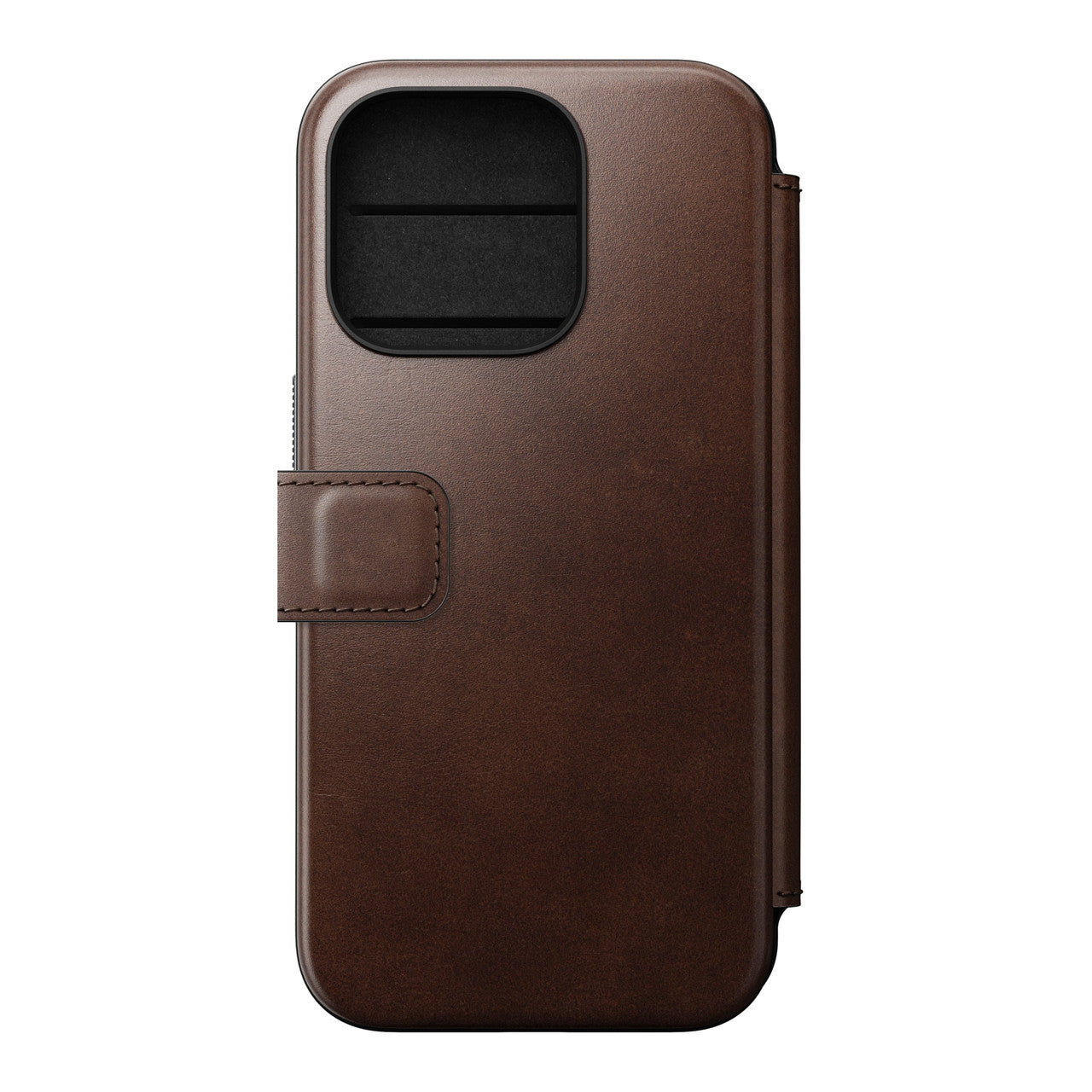 Nomad Modern Horween Leather Folio iPhone 15 Pro Max - Rustic Brown