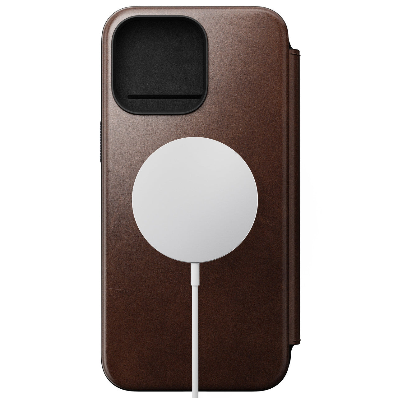 Nomad Modern Horween Leather Folio iPhone 15 Pro Max - Rustic Brown