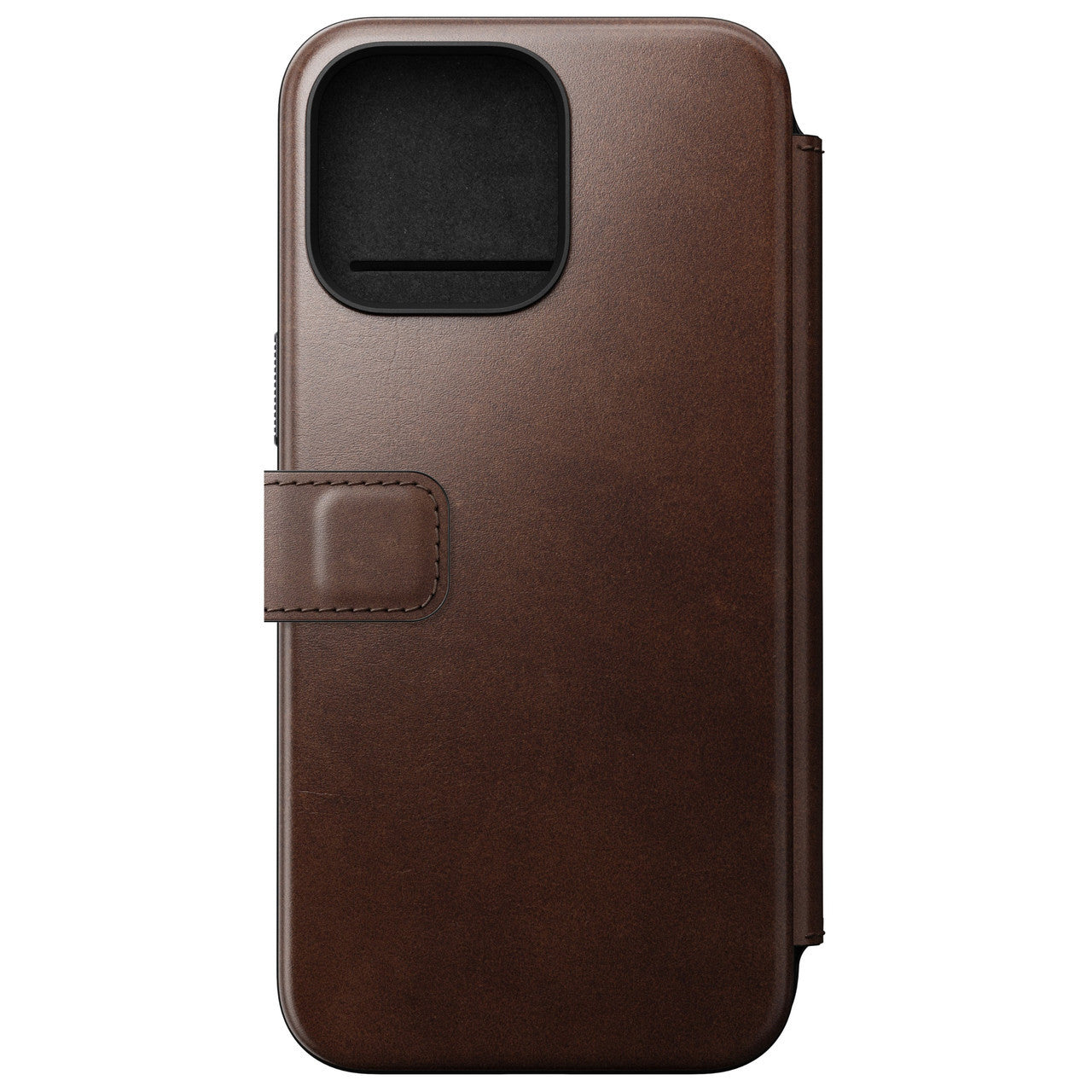Nomad Modern Horween Leather Folio iPhone 15 Pro Max - Rustic Brown