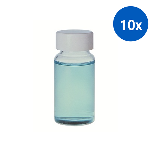 Vials Scintillation 21ml Borosilicate Glass with Foil Lined Polypropylene Cap 100/Pack - Clear x10