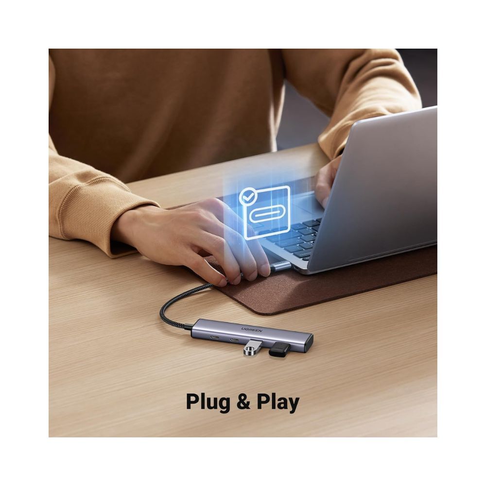 UGREEN 4 Ports USB C Hub with 2 x USB-C and 2x Silver