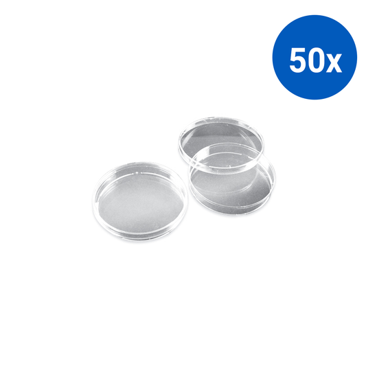 Aptaca Petri Dish with Lid without Vents 90 x 15(H) mm Aseptic 20 Pcs/Bag - Clear x50