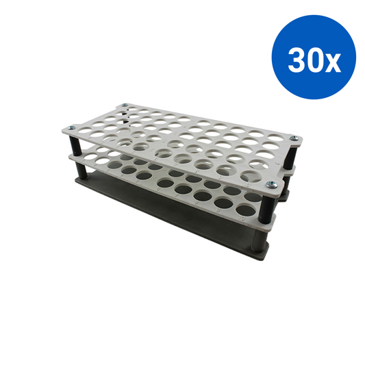 Aptaca Test Tube Rack Stand Recyclable PP 16mm Test Tube D 50 Holes 235x110x75mm - Black x30