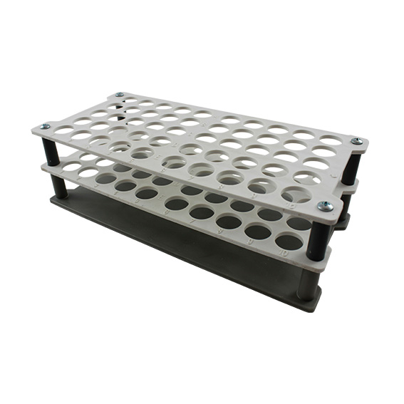 Aptaca Test Tube Rack Stand Recyclable PP 16mm Test Tube D 50 Holes 235x110x75mm - Black x30