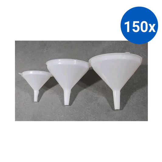 Aptaca Decanting Funnel 80mm Diameter 8mm Stem Diameter 100ml Volume HDPE - White x150