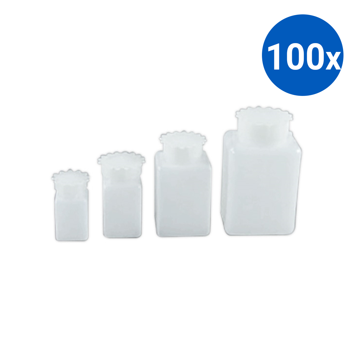 Aptaca Square Bottle with Inner Closure and Screw Cap 1000ml - Clear x100