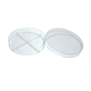 Livingstone Petri Dish with 4 Sectors 90mm with Lid Recyclable Polystyrene 10/Bag - White x80