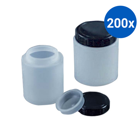 Aptaca Cylindrical Jar with Screw Cap and Inner Cap Wide Mouth 70ml HDPE - White x200