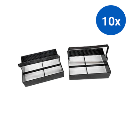 Staining Jar/Rack 25 Slide Capacity 91x79x38mm Recyclable Polyoxymethylene POM European - Black x10