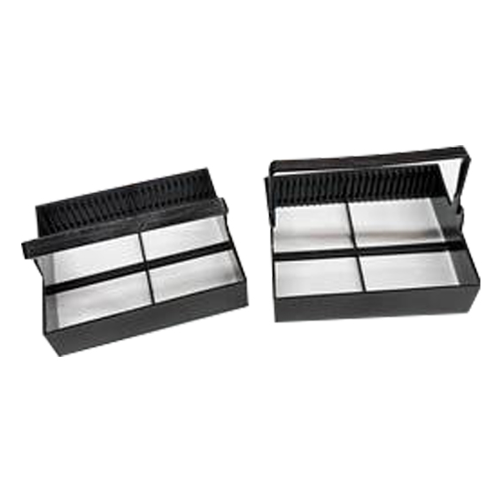 Staining Jar/Rack 25 Slide Capacity 91x79x38mm Recyclable Polyoxymethylene POM European - Black x10