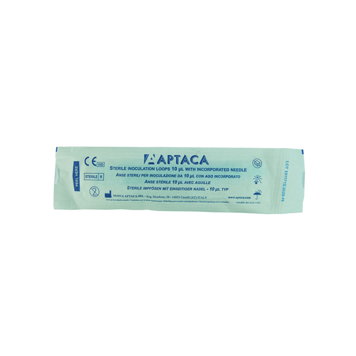 Aptaca Inoculating or Inoculation Loops with Incorporated Needle 10uL Sterile Polystyrene 5/Bag - Blue x245