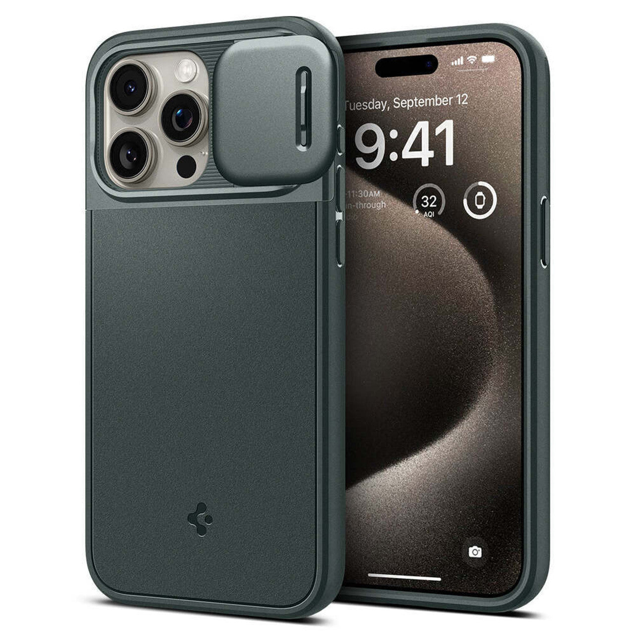 Spigen Optik Armor MagFit Case iPhone 15 Pro Max - Abyss Green
