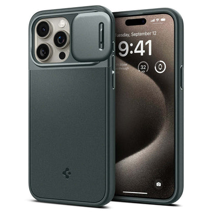 Spigen Optik Armor MagFit Case iPhone 15 Pro Max - Abyss Green