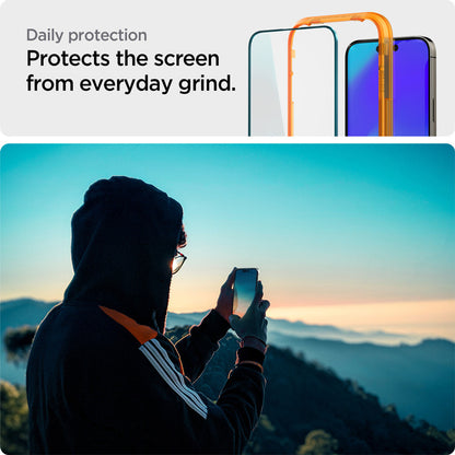 Spigen AlignMaster GLAS.tR Full Cover 2 PCS Screen Protector iPhone 14 Pro - Black