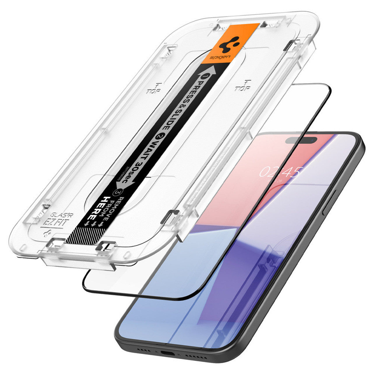 Spigen EZ Fit Full Cover 2 PCS Screen Protector iPhone 15 Plus  - Black