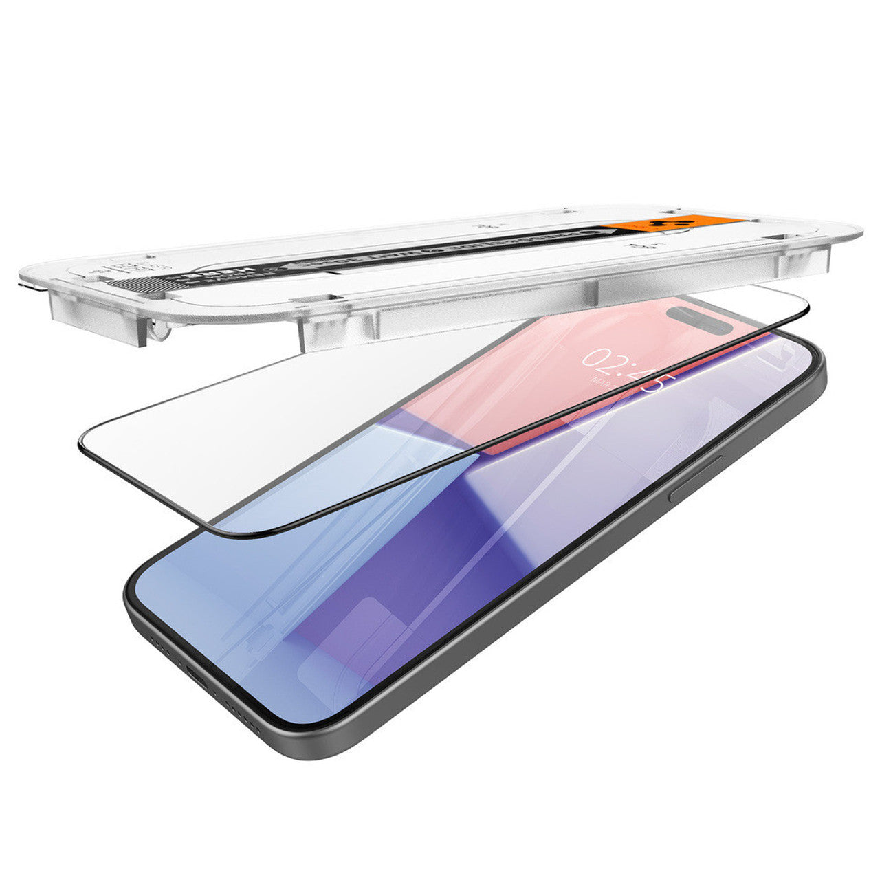 Spigen EZ Fit Full Cover 2 PCS Screen Protector iPhone 15 Plus  - Black