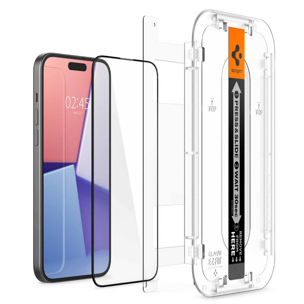 Spigen EZ Fit Full Cover 2 PCS Screen Protector iPhone 15 Plus  - Black