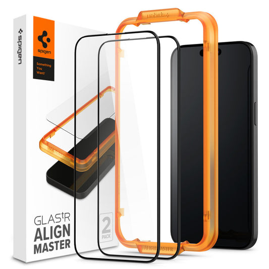 Spigen GLAS.tR AlignMaster Screen Protector iPhone 15 Plus (2PCS) - Black
