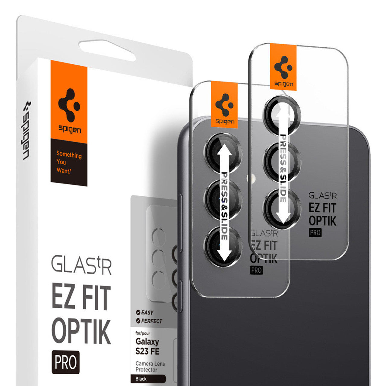 Spigen Glas.tR EZ Fit Optik Pro 2PCS Glass Lens Protector Samsung Galaxy S23 FE - Black