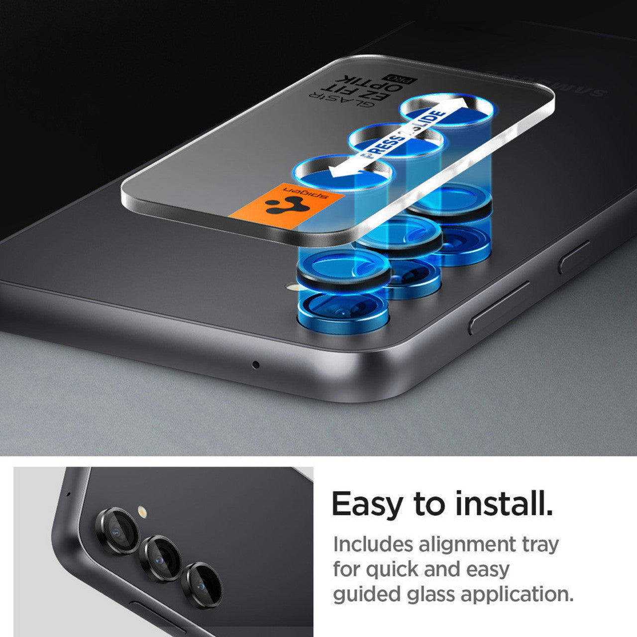 Spigen Glas.tR EZ Fit Optik Pro 2PCS Glass Lens Protector Samsung Galaxy S23 FE - Black
