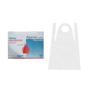 Livingstone Disposable Apron 85x150cm Recyclable LDPE 100/Dispenser Box - White x20
